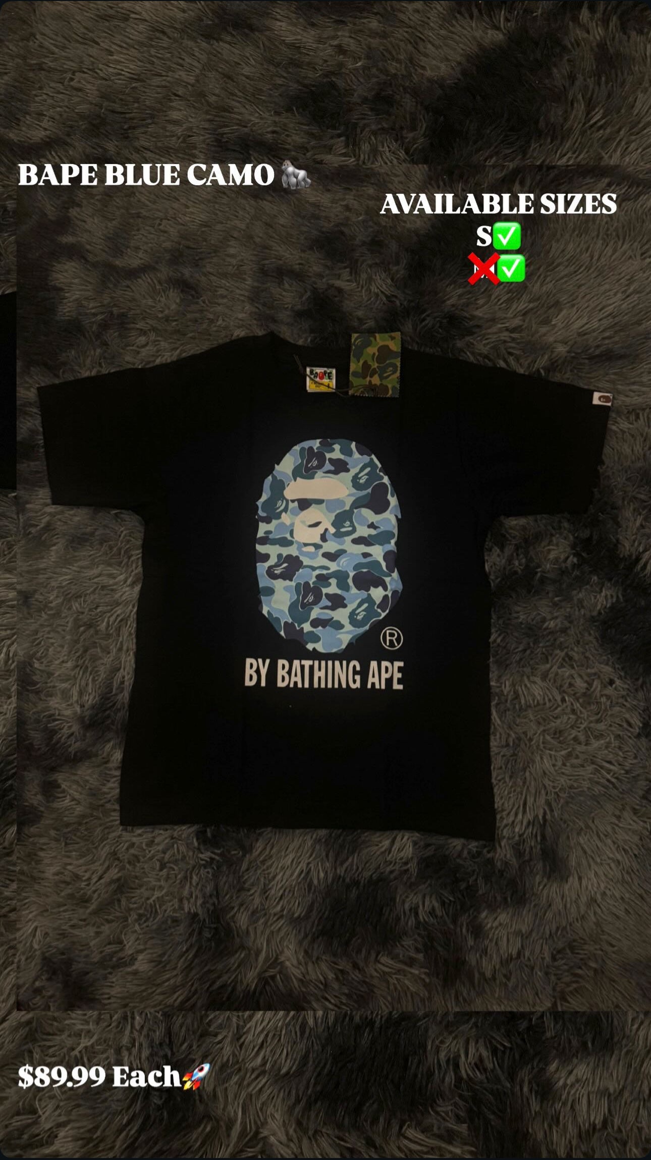 BAPE BLUE CAMO T-SHIRT
