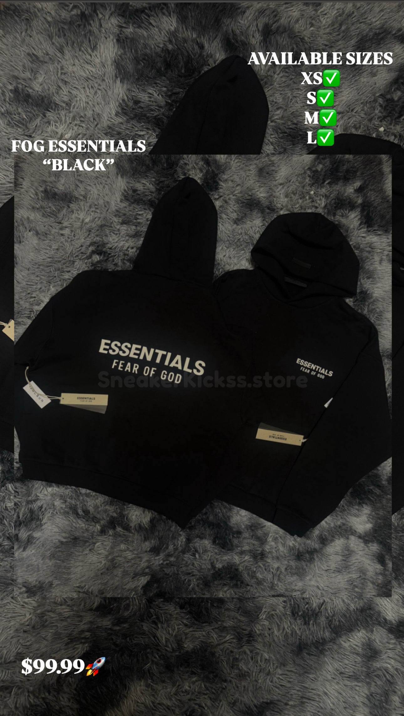 Essentials Black Hoodie