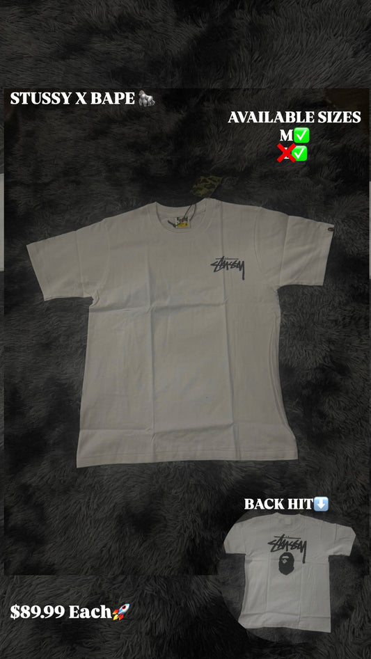 BAPE X STUSSY “WHITE” T-SHIRT