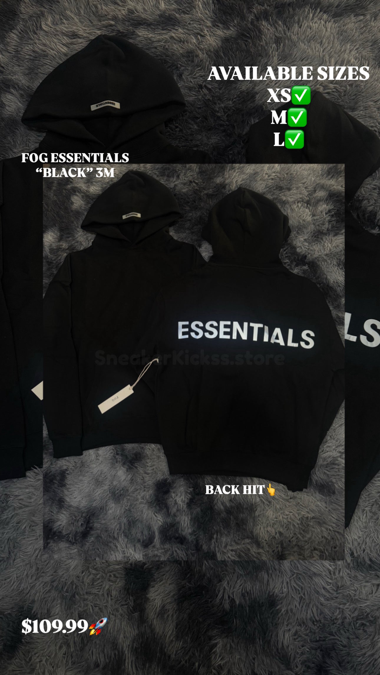 FOG Essentials “BLACK” 3M LOGO (REFLECTIVE)
